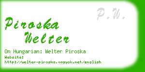 piroska welter business card